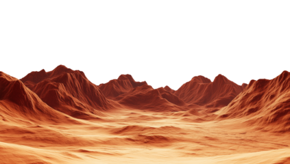 Desert Mountain Landscape Isolated on Transparent Background