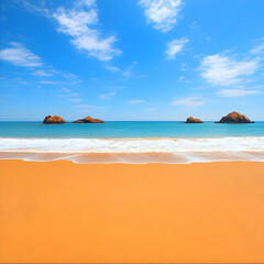 Obraz premium Beach Paradise: Orange Sand, Blue Ocean
