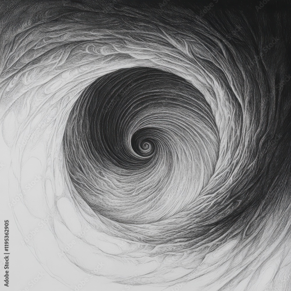 Poster Swirling vortex depicting the concept of a wormhole in space, showcasing intricate patterns and depth