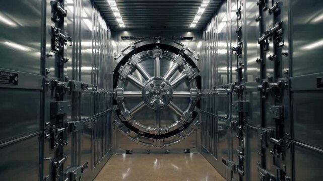 Secure Bank Vault Door Closing Mechanism