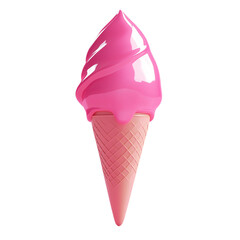 Pink Ice Cream Cone: A Sweet Digital Treat