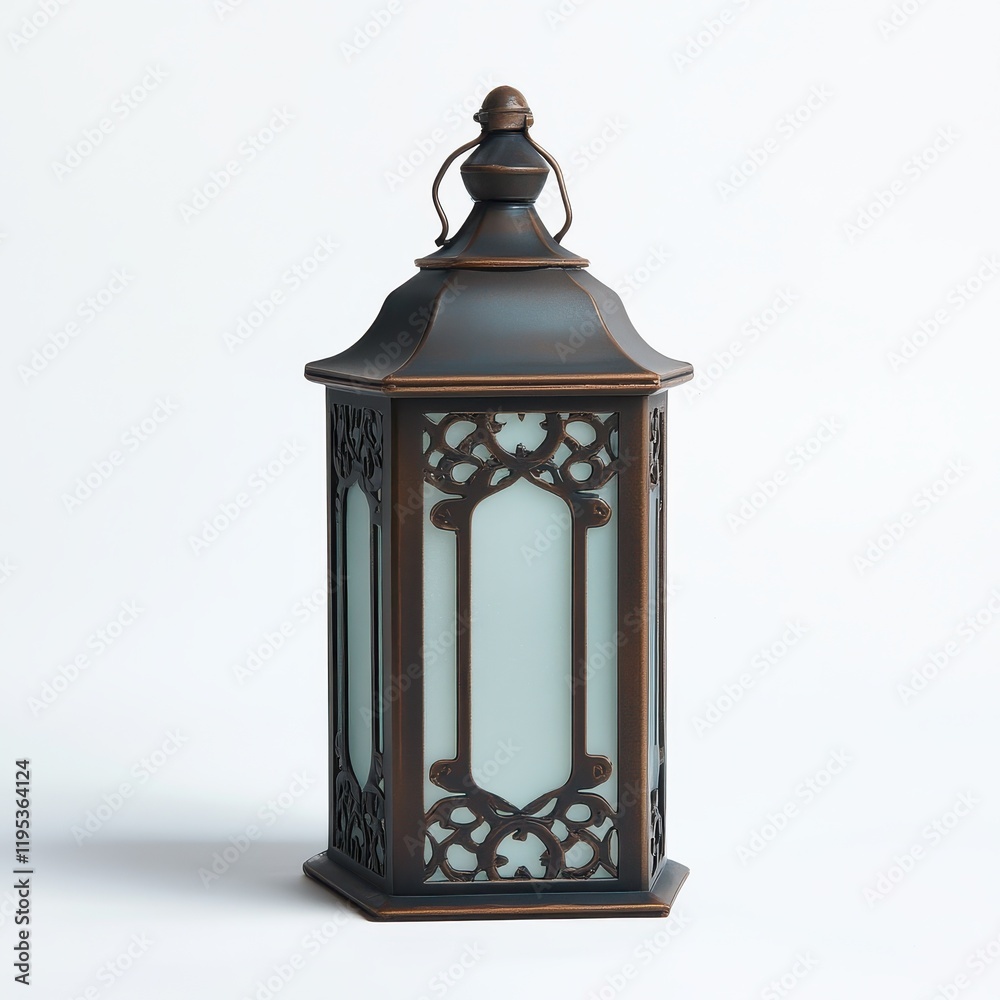 Aufkleber decorative lantern with frosted glass showcasing intricate design in a stylish setting for warm ambi