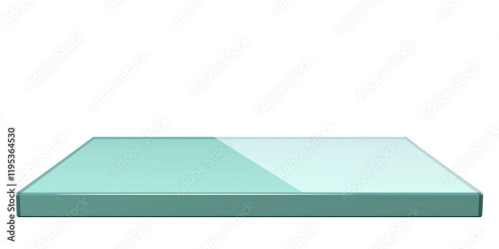 Poster frosty mint clay square platform with glossy finish, perfect for displaying items in minimalist setting. empty base offers clean and modern aesthetic