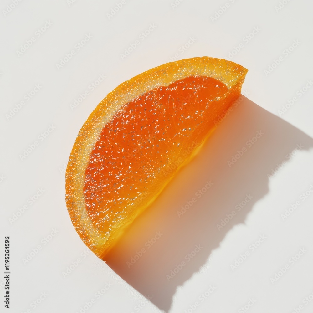 Aufkleber fresh orange wedge displaying juicy texture and vibrant color against a bright background