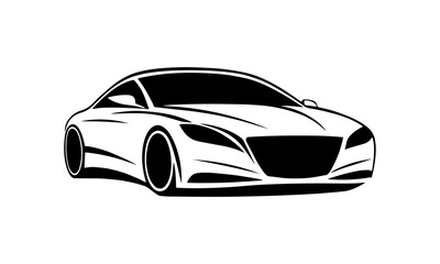 vector icon of a modern sports electric car