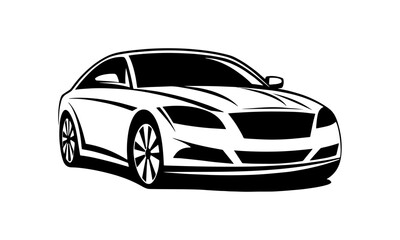 Naklejka premium vector silhouette of a modern electric car