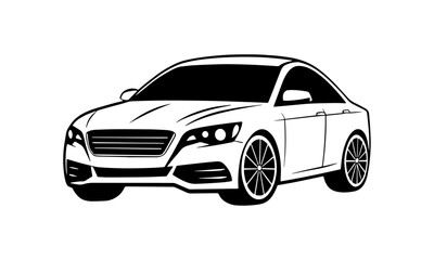 Fototapeta premium vector silhouette of a passenger car