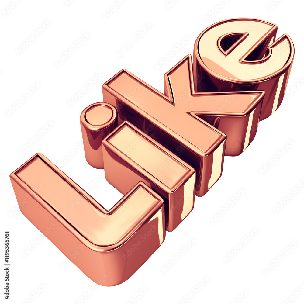 Poster copper colored 3d like icon with beveled edges, isolated on transparency background, showcasing mode