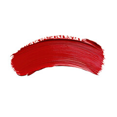 Vivid Red Paint Stroke on Clean Background for Artistic and Creative Use in Design, Advertising, and Digital Media