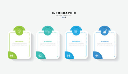 Infographic 4 options design elements for your business data. Vector Illustration.