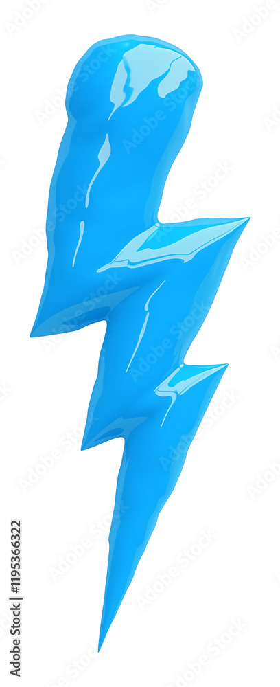 Aufkleber vibrant cobalt blue electric bolt isolated on transparency background, showcasing dynamic and energe
