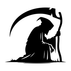 Grim Reaper Silhouette Vector Illustration