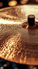 Obraz premium Golden Drum Cymbal, Detailed Close-Up