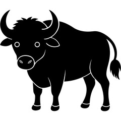  a cute buffalo  silhouette