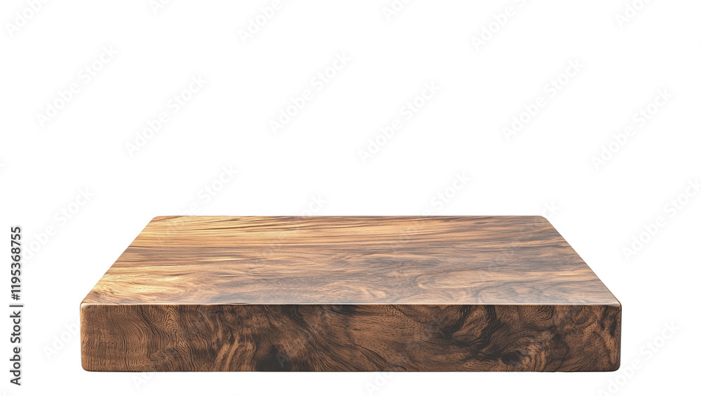 Poster square wooden display base with smooth, polished surface and natural wood grain pattern, ideal for s