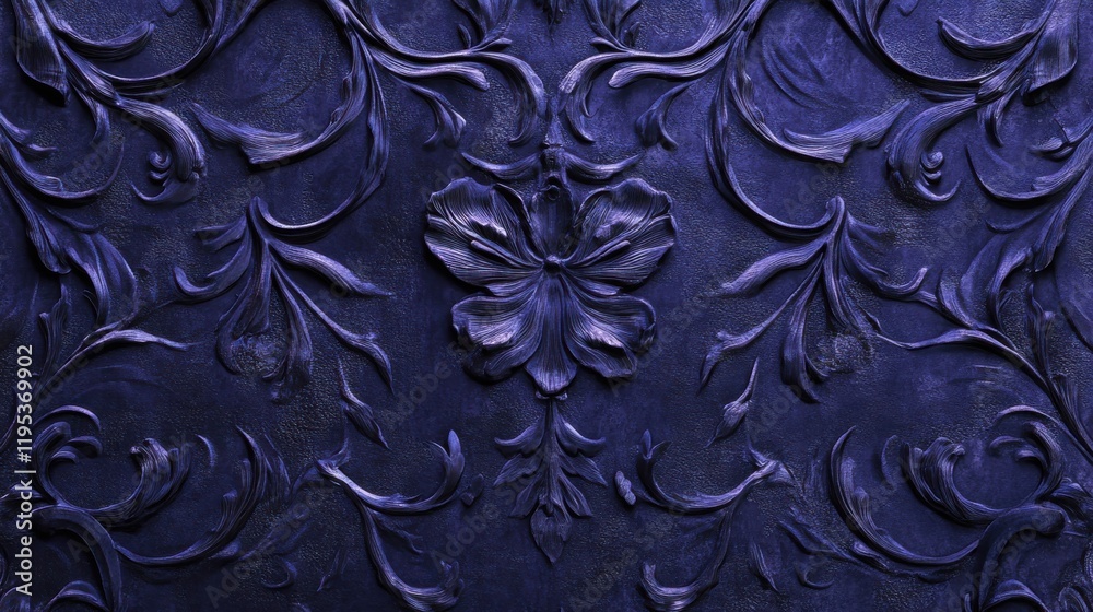 Aufkleber Dark and moody textured background featuring intricate floral patterns in deep hues