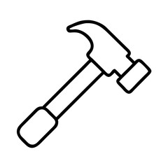 hammer icon, hammer line art - simple line art of hammer, perfect for hammer logos and icons and themed design 
