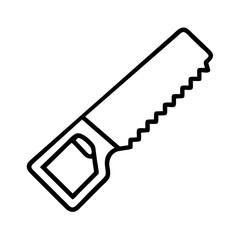 handsaw icon, handsaw line art - simple line art of handsaw, perfect for handsaw logos and icons and themed design 