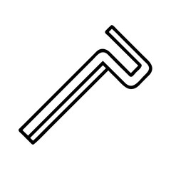 hex key allen wrench icon, hex key allen wrench line art - simple line art of hex key allen wrench, perfect for hex key allen wrench logos and icons and themed design 