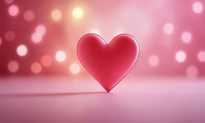 Heart shaped decor with a soft pink background and shimmering lights enhances romantic atmosphere. Valentine’s Day, date, engagement, love, wedding, background
