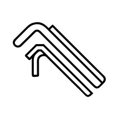 hex key allen wrench icon, hex key allen wrench line art - simple line art of hex key allen wrench, perfect for hex key allen wrench logos and icons and themed design 