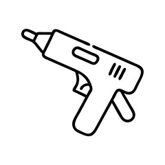 hot glue gun icon, hot glue gun line art - simple line art of hot glue gun, perfect for hot glue gun logos and icons and themed design 