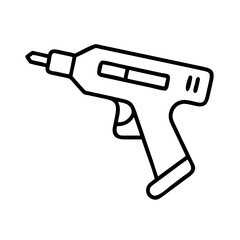 hot glue gun icon, hot glue gun line art - simple line art of hot glue gun, perfect for hot glue gun logos and icons and themed design 