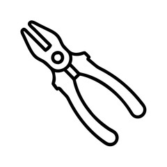 pliers icon, pliers line art - simple line art of pliers, perfect for pliers logos and icons and themed design 