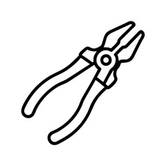 pliers icon, pliers line art - simple line art of pliers, perfect for pliers logos and icons and themed design 