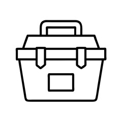 portable toolbox icon, portable toolbox line art - simple line art of portable toolbox, perfect for portable toolbox logos and icons and themed design 
