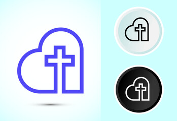 Christian cross icon design illustration, Religion sign. Holy cross logo symbol