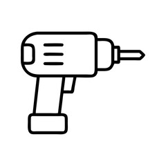 power drill icon, power drill line art - simple line art of power drill, perfect for power drill logos and icons and themed design 