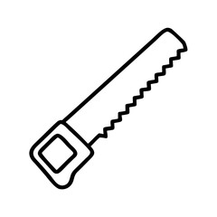 saw icon, saw line art - simple line art of saw, perfect for saw logos and icons and themed design 
