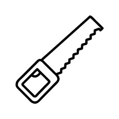 saw icon, saw line art - simple line art of saw, perfect for saw logos and icons and themed design 