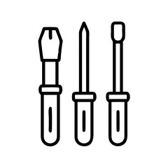 screwdriver set icon, screwdriver set line art - simple line art of screwdriver set, perfect for screwdriver set logos and icons and themed design 