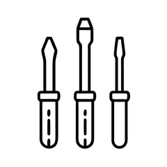 screwdriver set icon, screwdriver set line art - simple line art of screwdriver set, perfect for screwdriver set logos and icons and themed design 