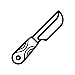 wood carving knife icon, wood carving knife line art - simple line art of wood carving knife, perfect for wood carving knife logos and icons and themed design 