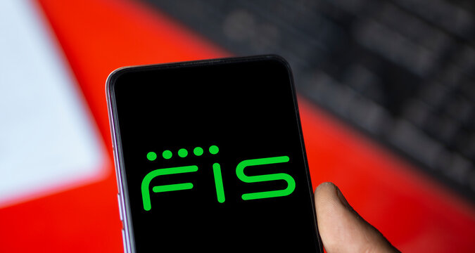 Dhaka, Bangladesh- 15 Dec 2024: fis logo is displayed on smartphone. Fidelity National Information Services Inc is an American multinational company.