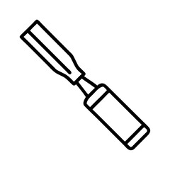 wood chisel icon, wood chisel line art - simple line art of wood chisel, perfect for wood chisel logos and icons and themed design 
