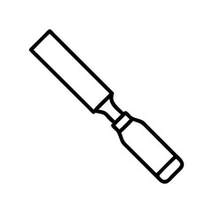 wood chisel icon, wood chisel line art - simple line art of wood chisel, perfect for wood chisel logos and icons and themed design 