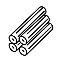 wood dowels icon, wood dowels line art - simple line art of wood dowels, perfect for wood dowels logos and icons and themed design 