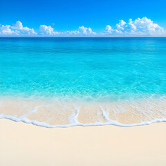 Ocean Beach Scene Background Illustration