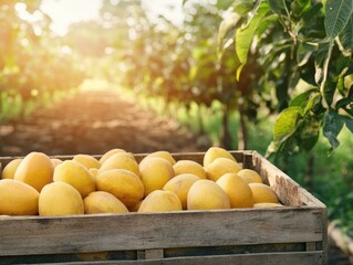 Lemons in Wooden Crate