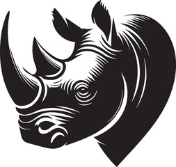 black and white rhino head © MstSumi