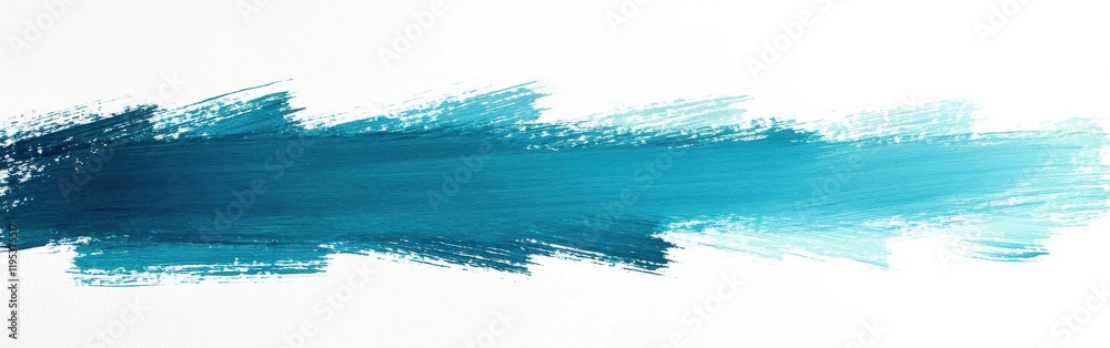Poster vibrant turquoise brush stroke on an elegant white background representing artistic expression and c