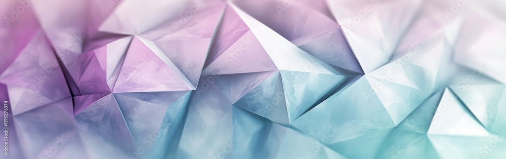 Poster Elegant lavender and mint geometric shapes create a serene and modern visual experience in soft hues and forms