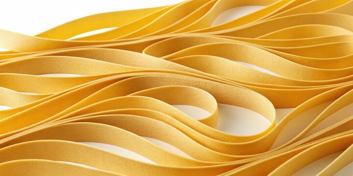 Close-up of yellow ribbons beautifully twisted, artistic texture, decorative purpose