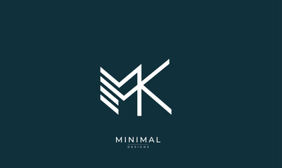 Alphabet letter icon logo MK