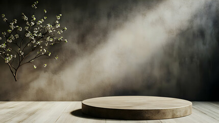 Wooden Product Display Platform Illustration