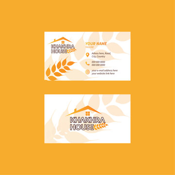Business Card Design With Logo Orange Colour Visiting Card.